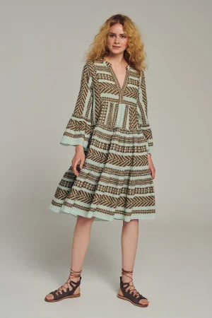 Devotion TWINS Ella Midi-Brown-Black/Light Blue^Women Dresses
