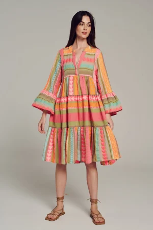 Devotion TWINS Ella Midi-Multi N.Pink/Orange^Women Dresses