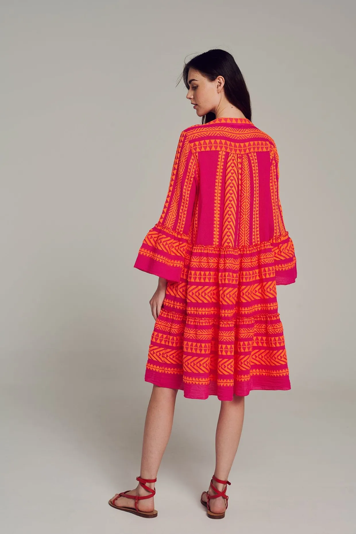 Devotion TWINS Ella Midi-N.Orange/Fushia^Women Dresses