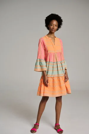 Devotion TWINS Ella Midi-N.Pink-N.Or/B.Blue^Women Dresses