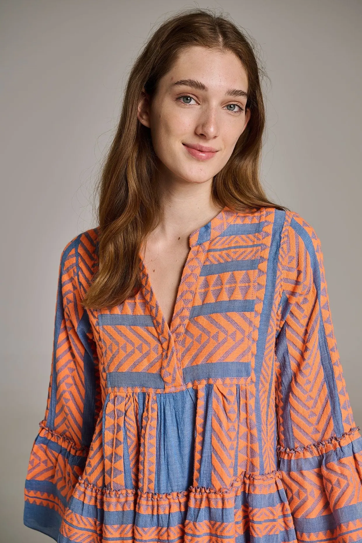 Devotion TWINS Ella Midi-Orange/Blue^Women Mommy & Me