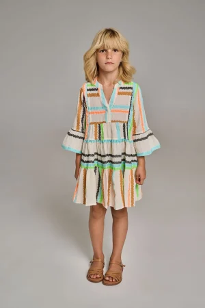 Devotion TWINS Ella Mini-Offwhite With Colored Jacquard^Women Mommy & Me
