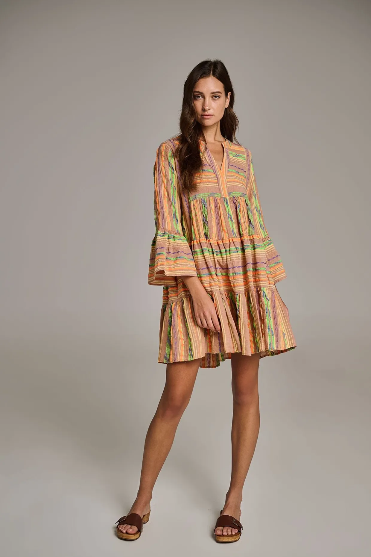 Devotion TWINS Ella Short-Beige/Orange^Women Dresses