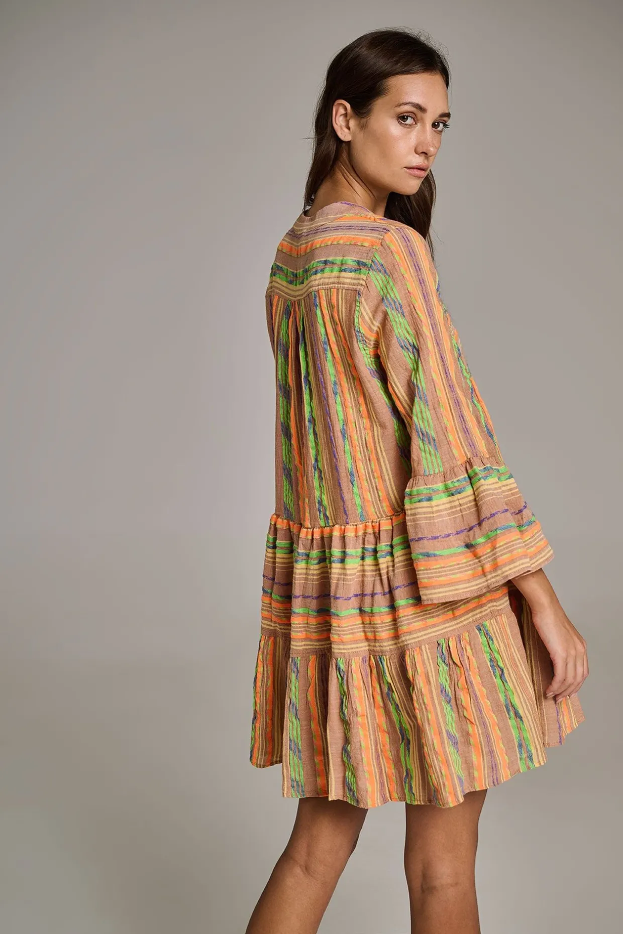 Devotion TWINS Ella Short-Beige/Orange^Women Dresses