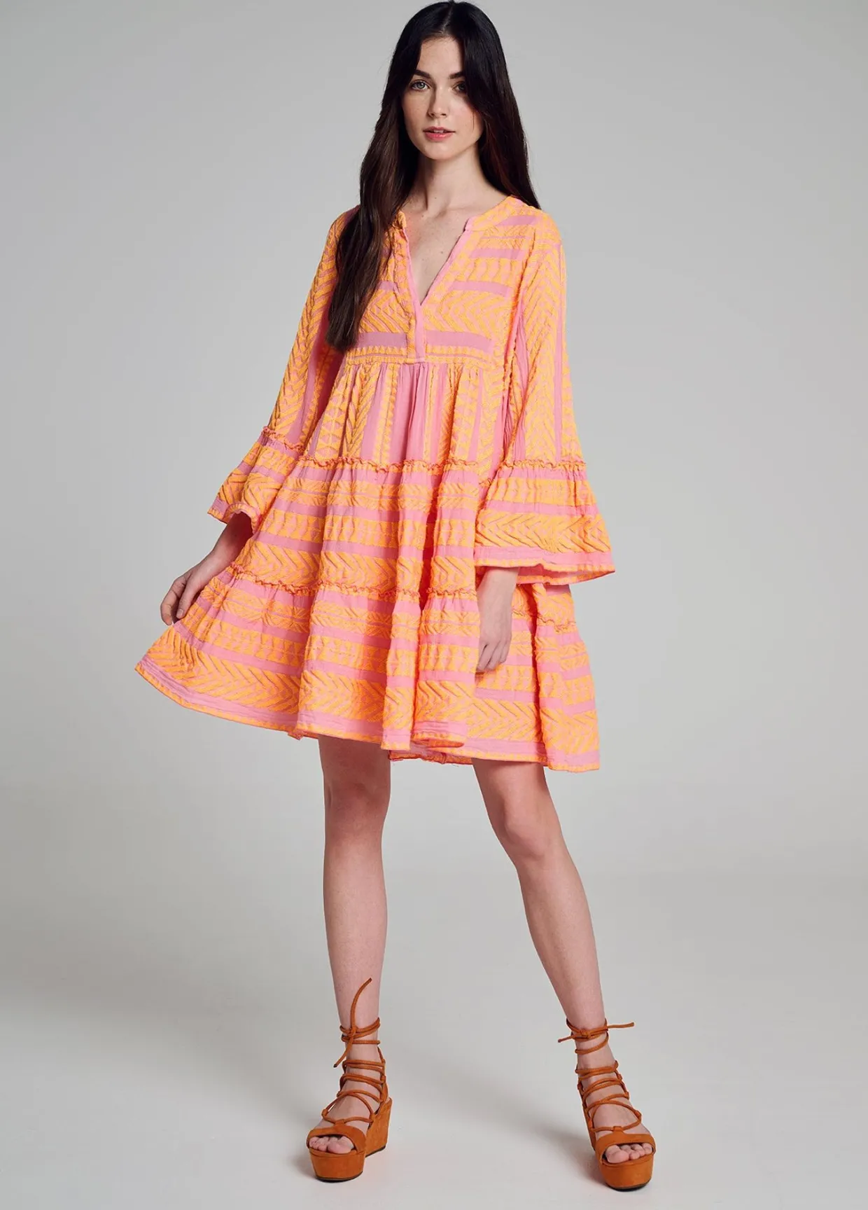 Devotion TWINS Ella Short-N.Lime-N.Or/Pink^Women Dresses