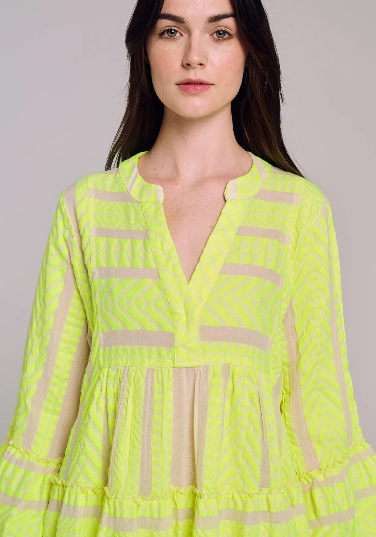 Devotion TWINS Ella Short-N.Lime/Offwhite^Women Dresses