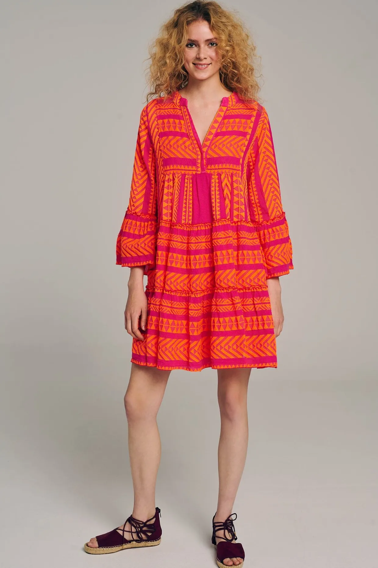 Devotion TWINS Ella Short-N.Orange/Fushia^Women Dresses
