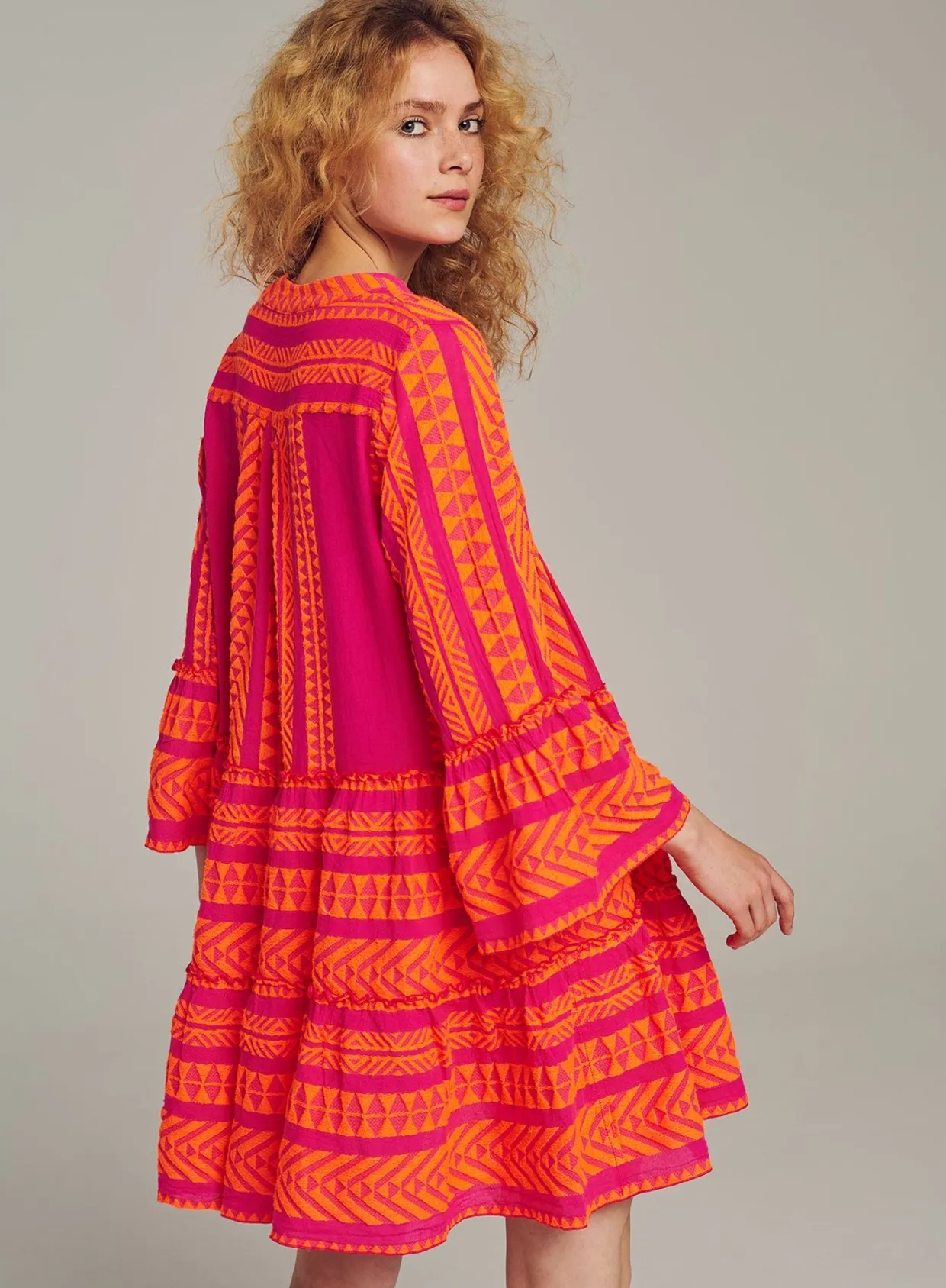 Devotion TWINS Ella Short-N.Orange/Fushia^Women Dresses