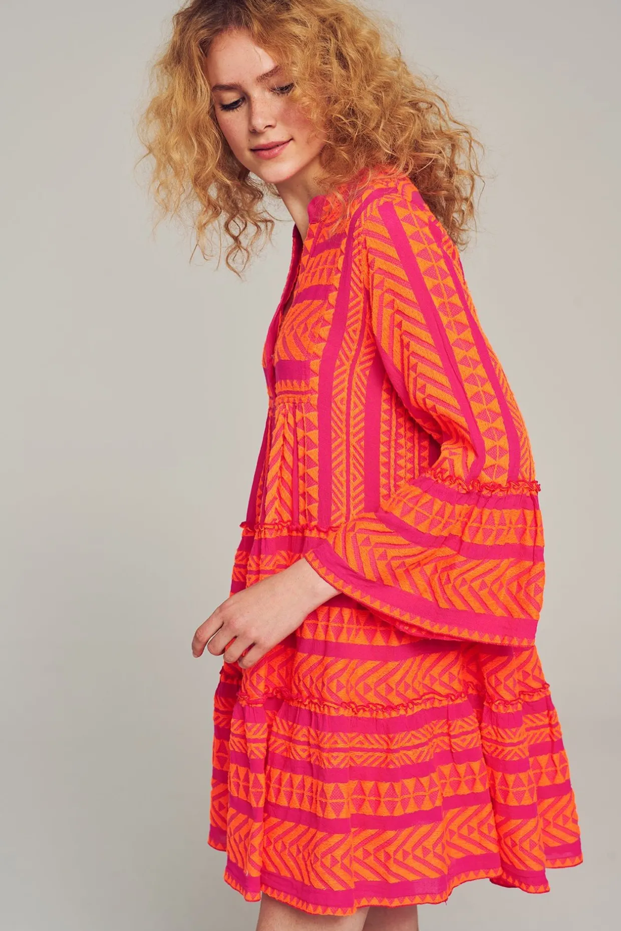 Devotion TWINS Ella Short-N.Orange/Fushia^Women Dresses